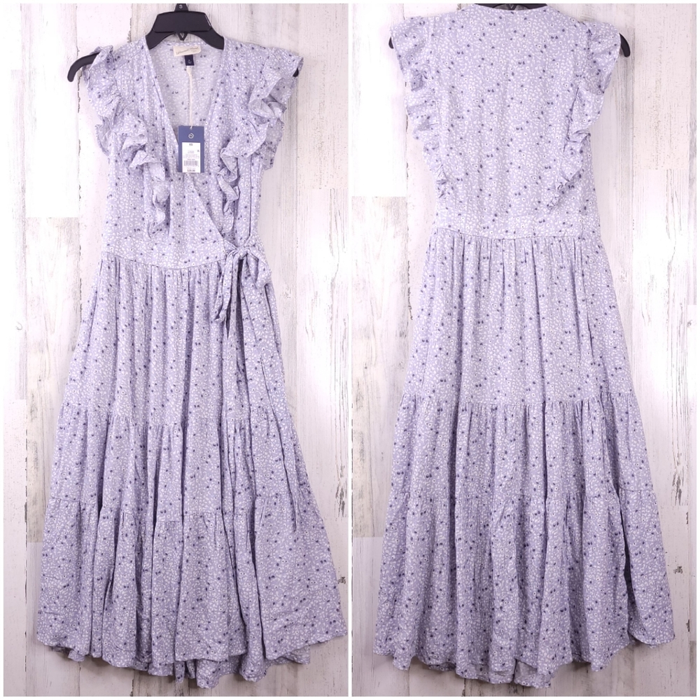 Universal Thread Wrap Dress Short Sleeve Tiered XS